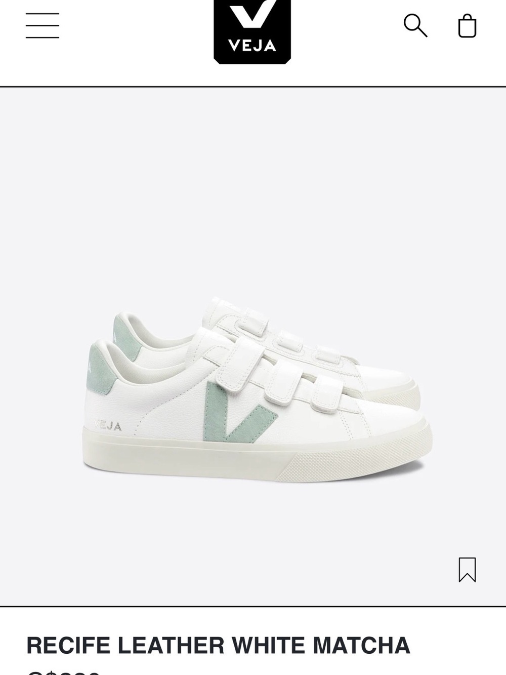 Veja Recife Leather Sneakers in White and Matcha Green